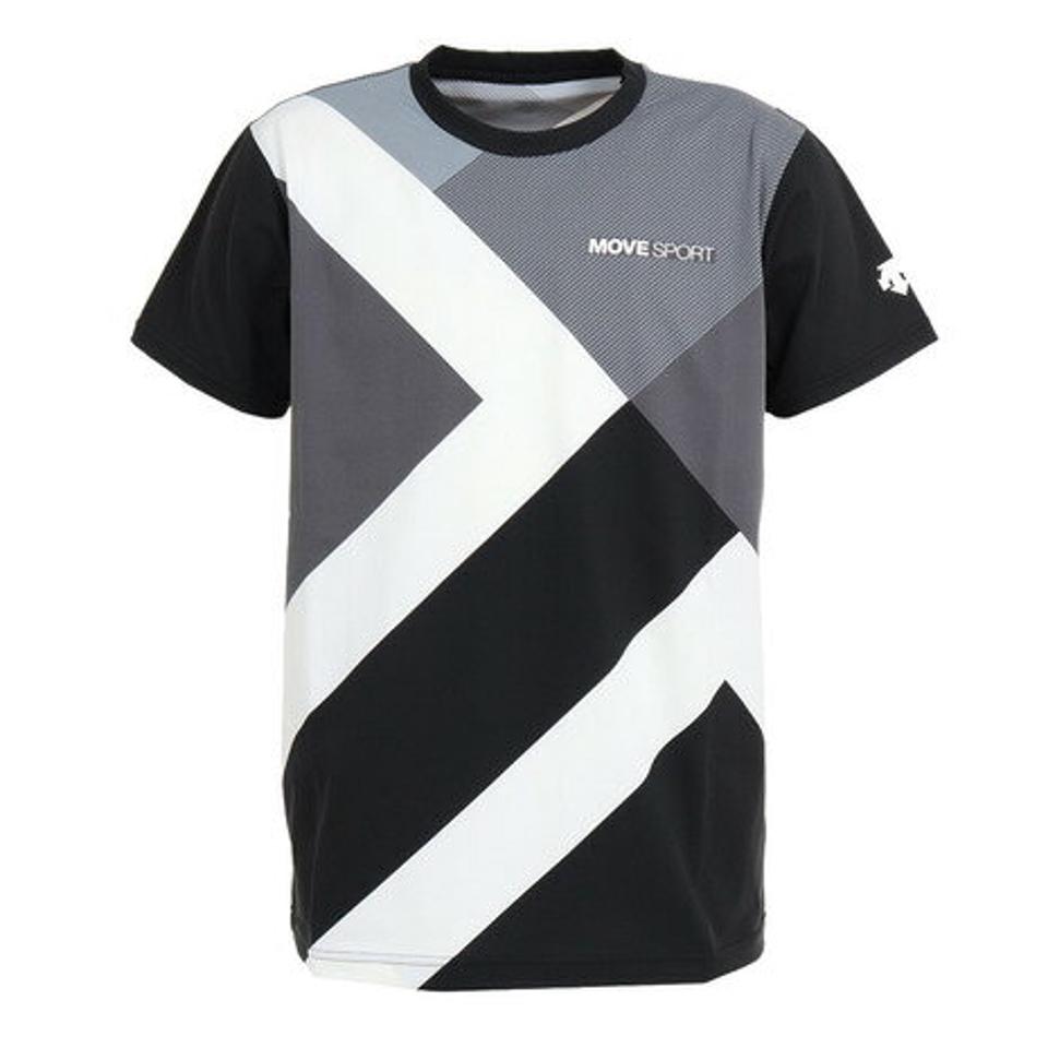 デサント(DESCENTE) S.F.TECH SUNSCREEN ショートスリーブシャツ DMMUJA50 BKWH (メンズ)