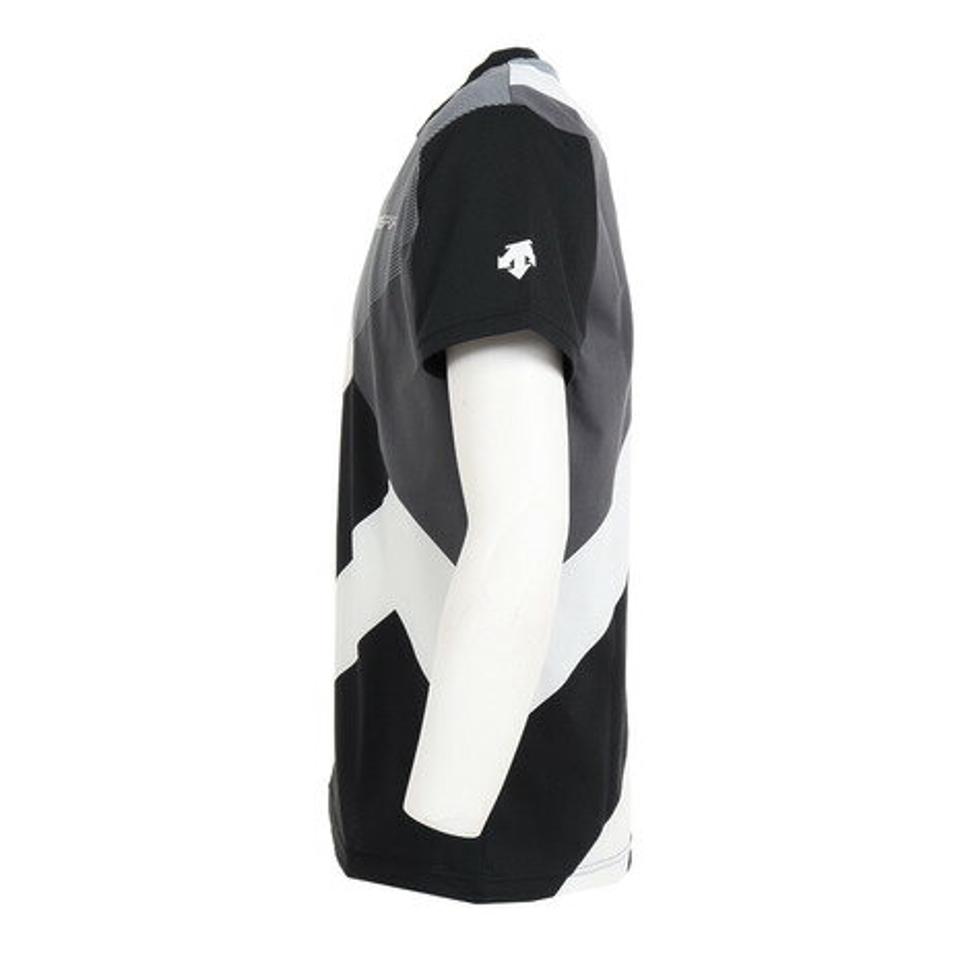 デサント(DESCENTE) S.F.TECH SUNSCREEN ショートスリーブシャツ DMMUJA50 BKWH (メンズ)