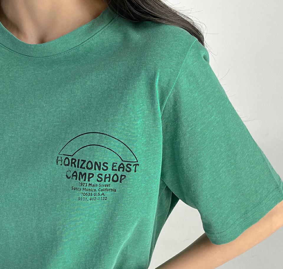 【10%OFF】メランジロゴクロップドTシャツ・t03044 レディース 【tops】トップス Tシャツ 半袖 ハーフスリーブ ロゴ レタリング メランジカラー ロゴT ラウンドネック カジュアル シンプル 緑 夏 韓国ファッション セール SALE