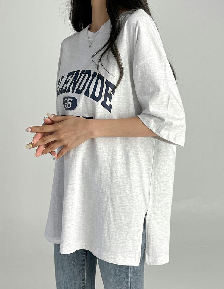 SPLENDIDEボクシーTシャツ・t03029 レディース 【tops】トップス Tシャツ 半袖 ハーフスリーブ 七分袖 7分袖 七分丈 7分丈 ロゴ レタリング ラウンドネック ゆったり ルーズ ラフ カジュアル 夏 韓国ファッション