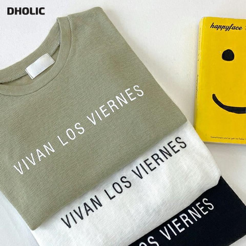 クロップドレタリングTシャツ・t03051 レディース 【tops】トップス Tシャツ 長袖 ロンT ドロップショルダー ロゴ レタリング ラウンドネック カジュアル シンプル ロゴT カーキ 緑 夏 韓国ファッション