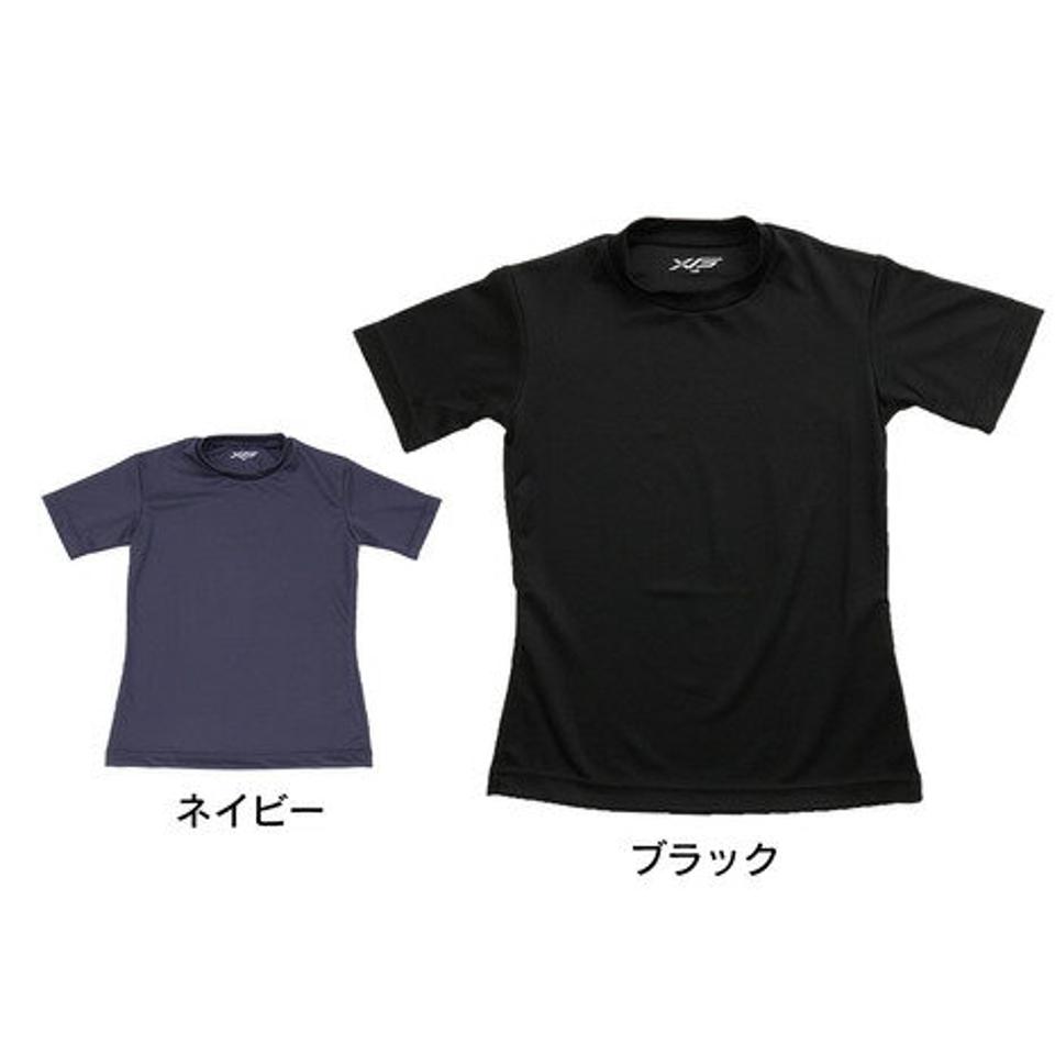 エックスティーエス(XTS) 野球 アンダーシャツ 半袖 ジュニア ドライプラス ハイネック ショートスリーブ インナー シャツ 724G5ES5962JR 黒 (キッズ)