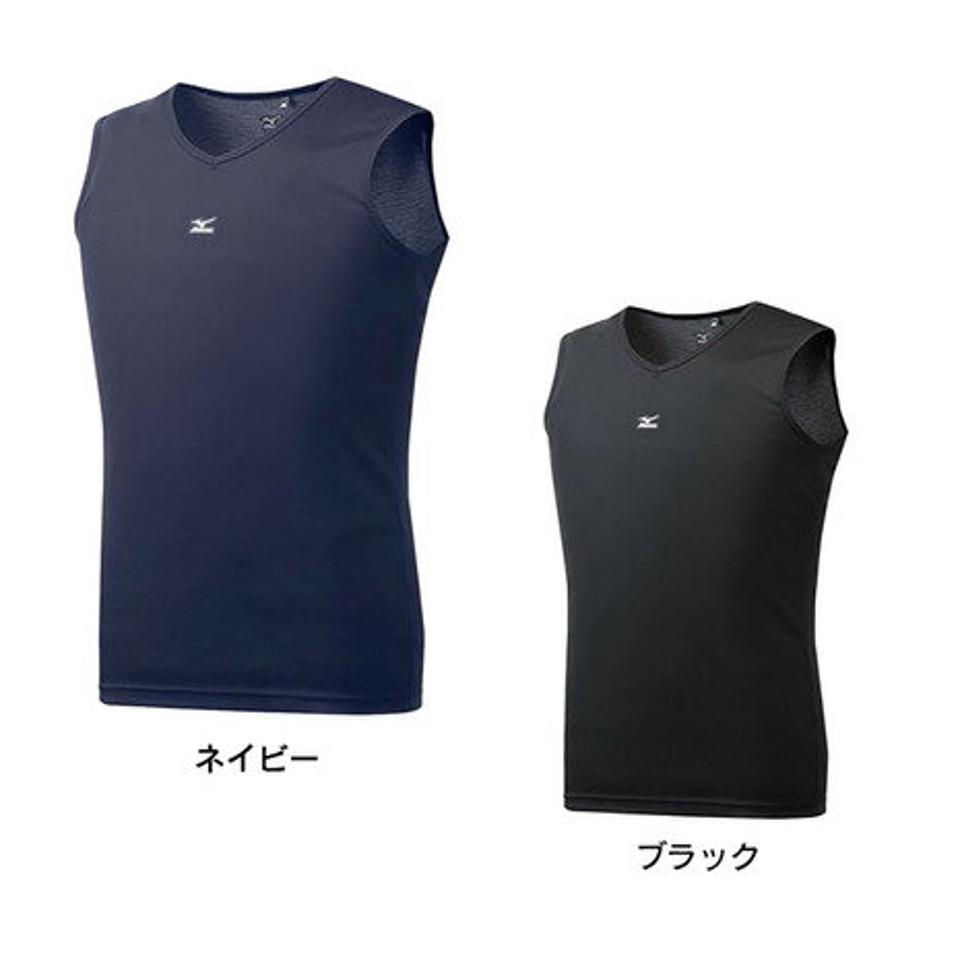ミズノ(MIZUNO)(メンズ)ブレスサーモ Vネックノースリーブインナーシャツ 12JA6X-4114