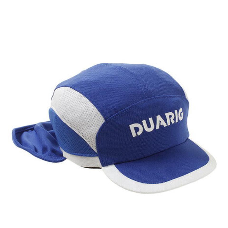 【2点購入10%OFFクーポン対象 8/5まで】デュアリグ（DUARIG） ジュニア フットボールキャップ 日除け付き 750D9ST7225 BLU 熱中症対策 帽子 キャップ 吸汗速乾 UPF50+ （キッズ）