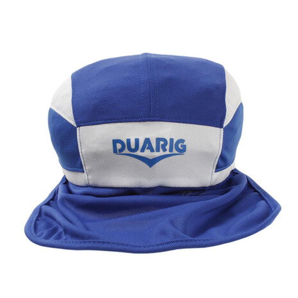 【2点購入10%OFFクーポン対象 8/5まで】デュアリグ（DUARIG） ジュニア フットボールキャップ 日除け付き 750D9ST7225 BLU 熱中症対策 帽子 キャップ 吸汗速乾 UPF50+ （キッズ）