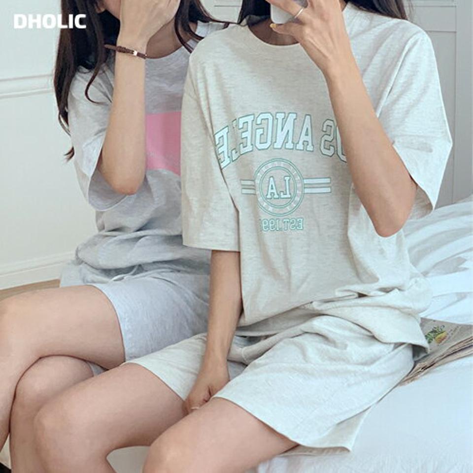 2TYPEレタリングスウェット&ハーフパンツSET・b01435 レディース 【pt】セットアップ setup トップス 半袖 ハーフスリーブ スウェット トレーナー ロゴ ハーフパンツ 半ズボン ショートパンツ 短パン ラフ ワンマイルウェア 夏 韓国ファッション