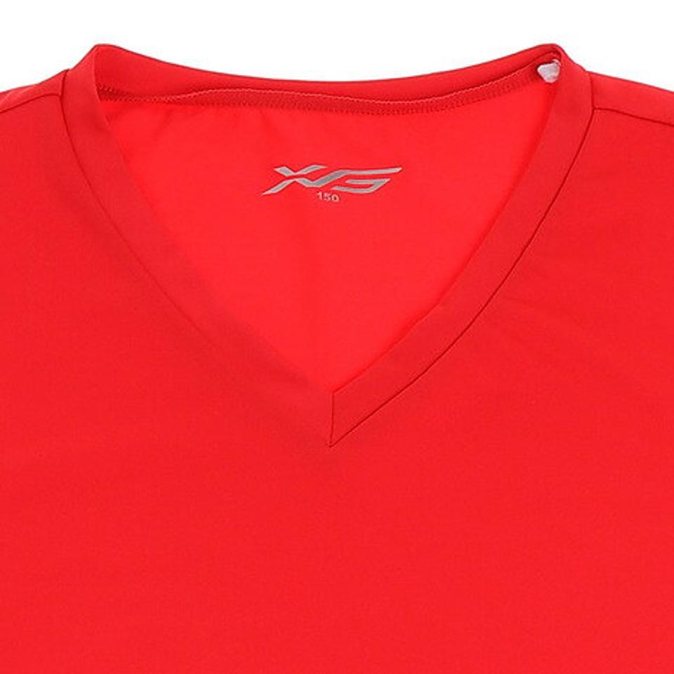 エックスティーエス(XTS) サッカー ジュニア インナー ストレッチ Vネック ノースリーブシャツ 742G6ES2861 赤 (キッズ)