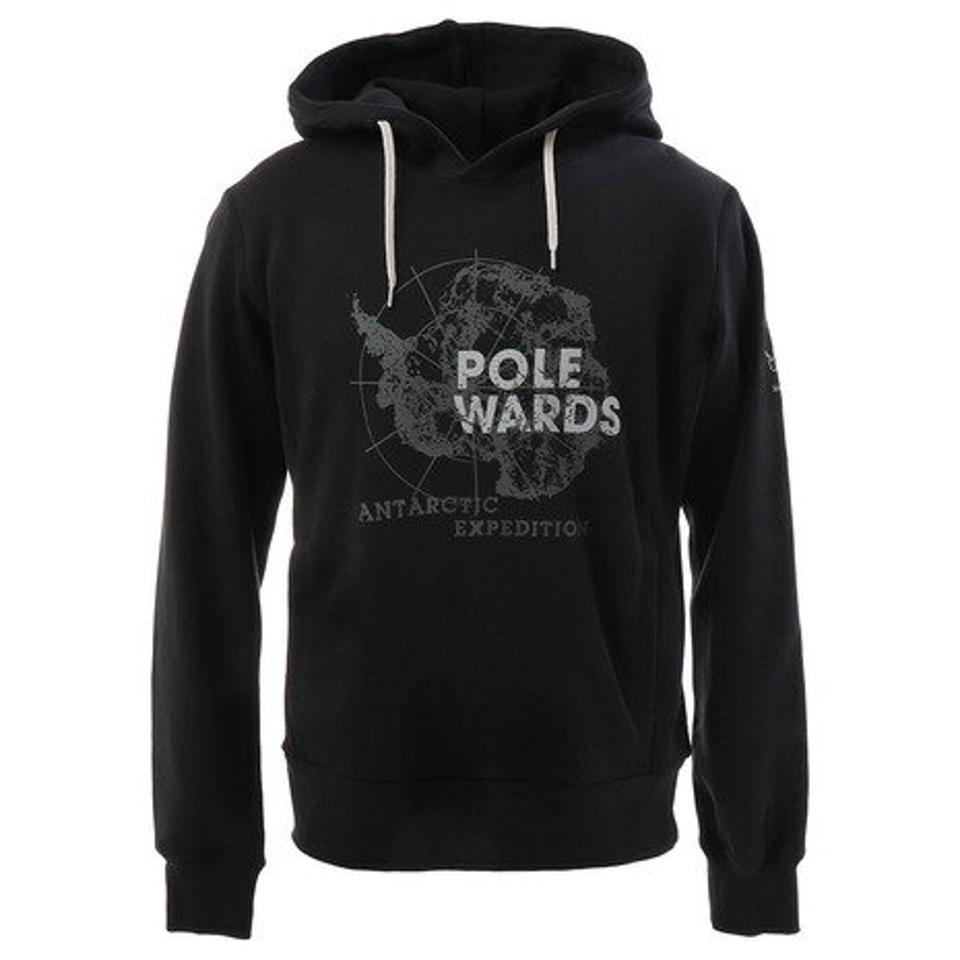 POLEWARDS パーカー メンズ トレーナー スウェット マップパターンPW28JM72BLK （メンズ）