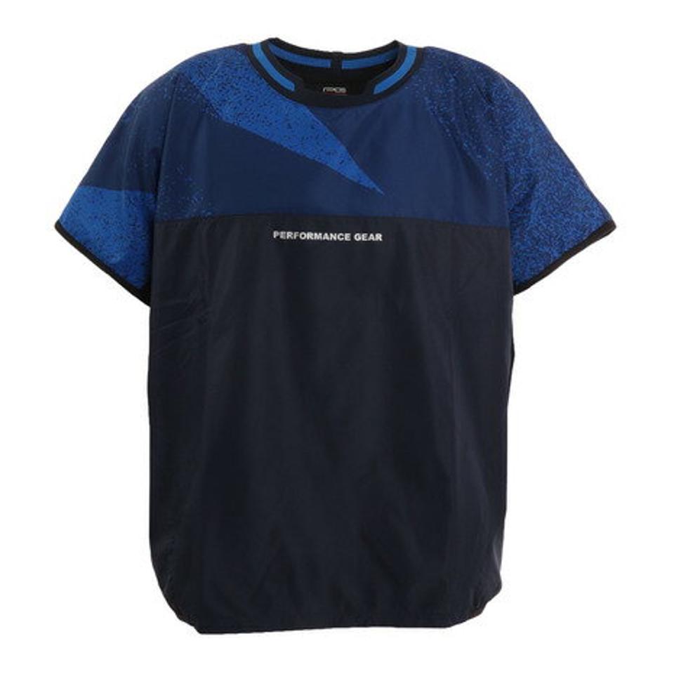【10/10 24h限定エントリー&対象4店舗買い回りで最大P10倍!】パフォーマンスギア(PG) バレーボールウェア 半袖ピステシャツ 761PG0ES1612 NVY (メンズ)