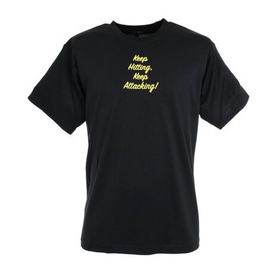 エックスティーエス（XTS）（メンズ）ドライプラス 文字入りTシャツ 740G0ES8863 BLK 卓球ウェア