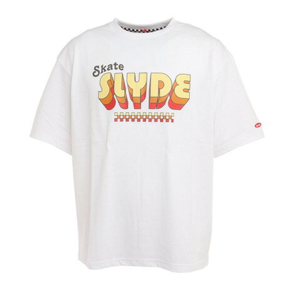スライド（SLYDE）（メンズ）半袖Tシャツ メンズ 3Dロゴ SLYM009-WHT