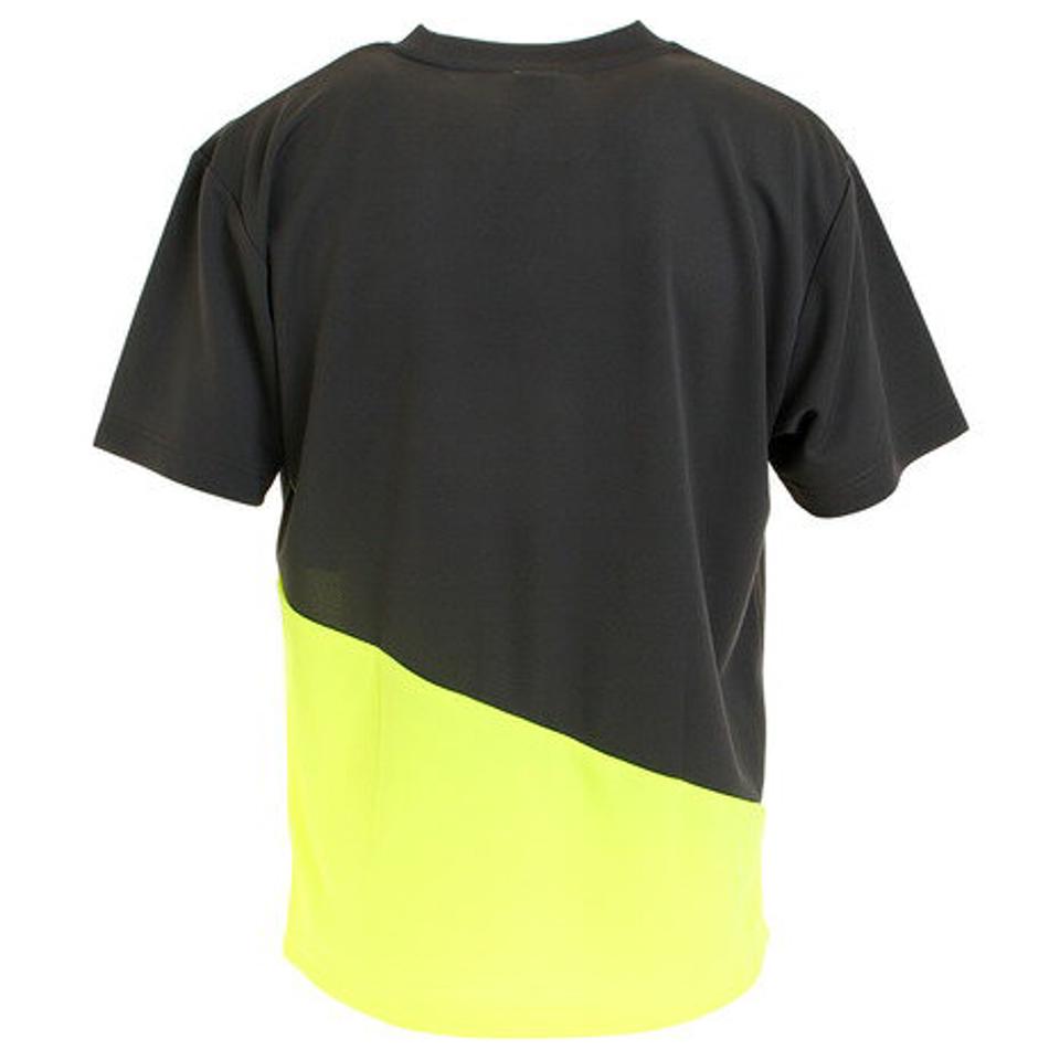 サテライト（Satellite） バドミントン ウェア Tシャツ 半袖 2トーン ドライ STS2D GRAY/YELLOW （メンズ）