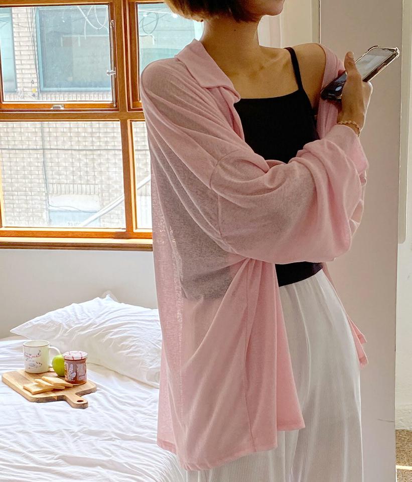 ソフトルーズフィットシャツ・t67026 レディース 【bl】トップス シャツ 長袖 オーバーサイズ ゆったり ルーズ 無地 シンプル ベーシック カジュアル 大人 水色 透け感 シアー シースルー アンバランス ドロップショルダー 夏 春 韓国ファッション