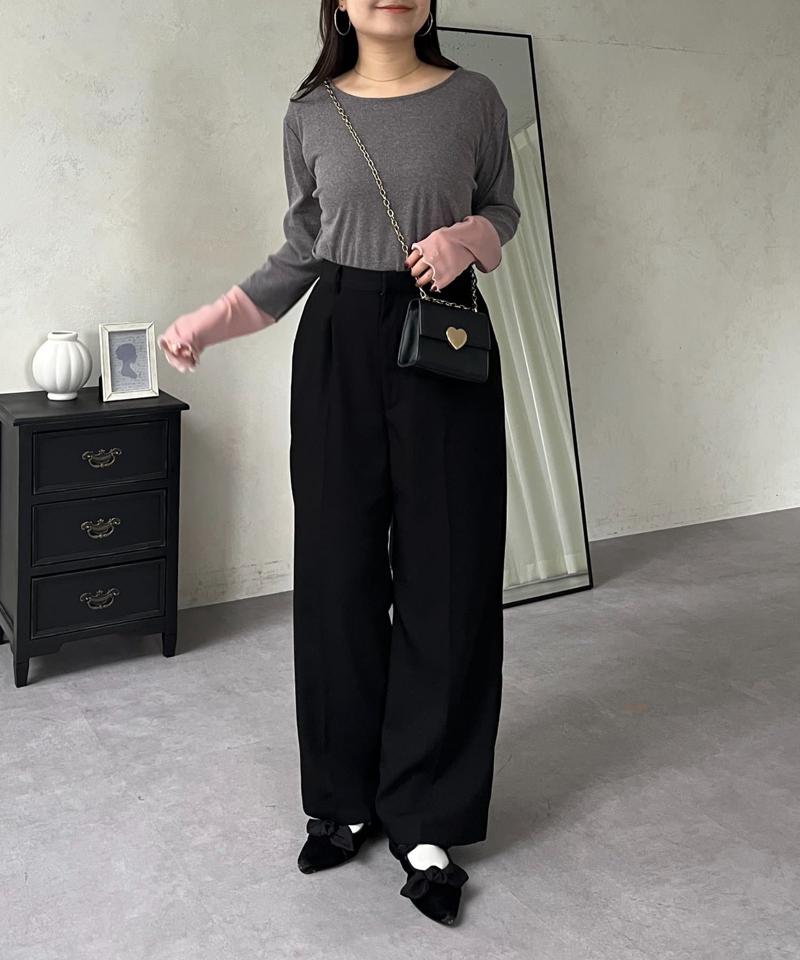 【累計販売数6万枚突破！】袖シアー切替トップス