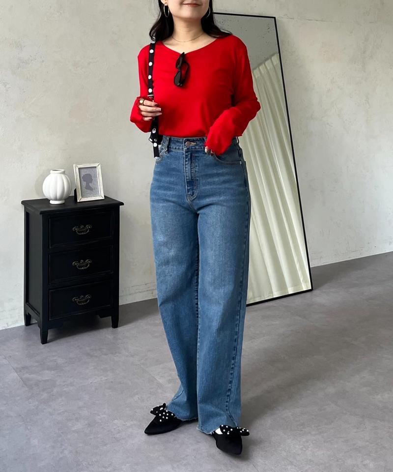 【累計販売数6万枚突破！】袖シアー切替トップス