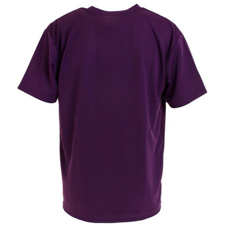 【5点以上で10％OFFクーポン！8/7まで】サテライト（Satellite） バドミントン ウェア Tシャツ 半袖 ドライ ロゴ STSDT PURPLE/WHITE （メンズ）