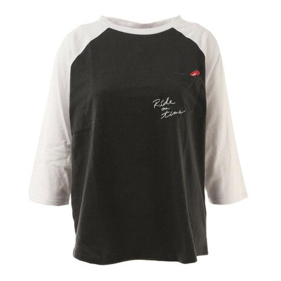 スライド（SLYDE）（レディース）Tシャツ レディース 7分袖 ラグラン RAGLAN シャツ sl2021SS708-BLK