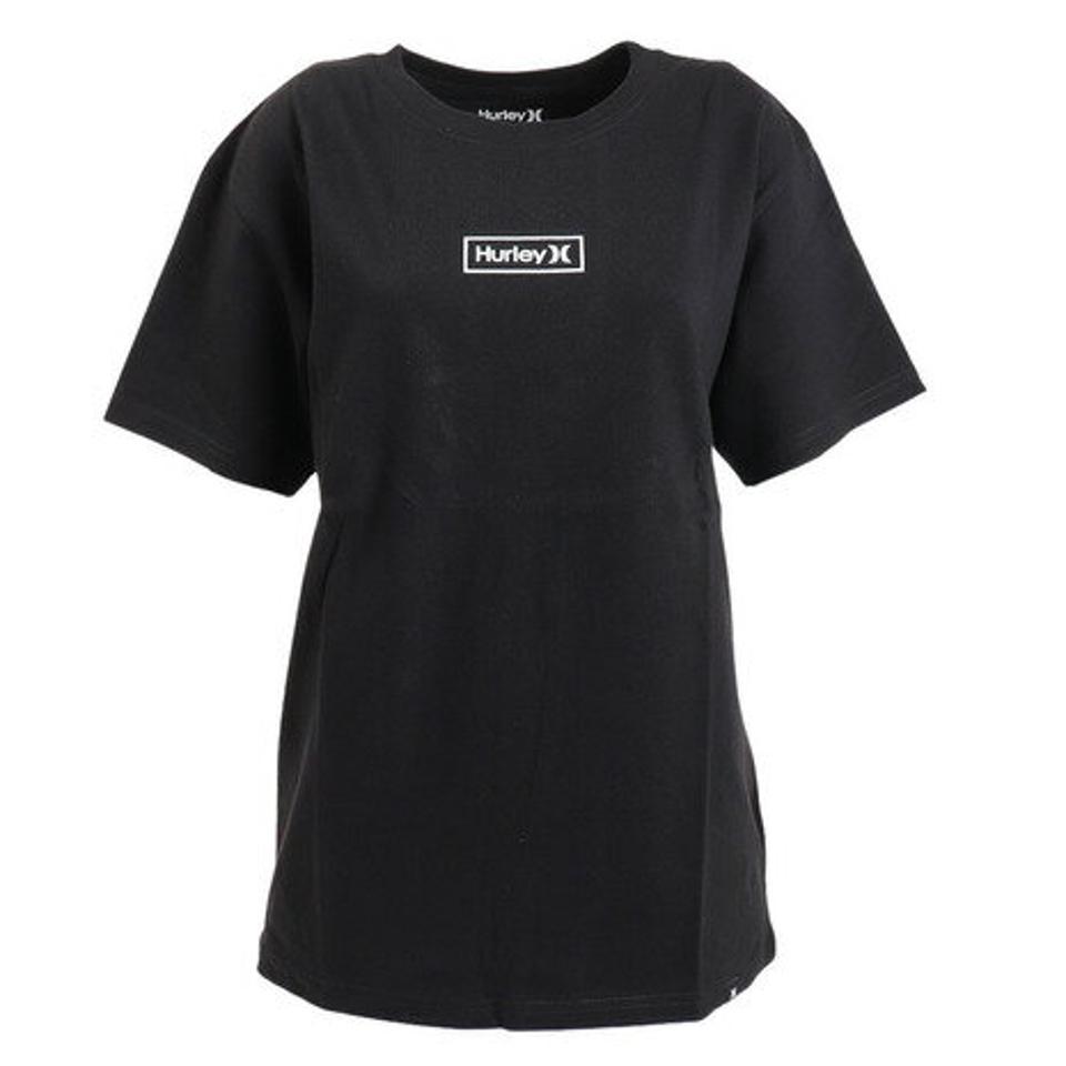 ハーレー（HURLEY）（レディース）オーバーサイズ ボックスロゴ 半袖Tシャツ 22 WSS2100004-BLK
