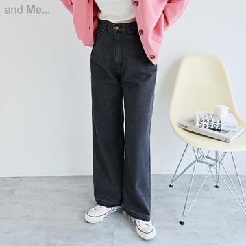 【宅配便A】【送料無料】裾フリンジ デニム ワイドパンツ レディース ハイウエスト フロントボタン ジップ コットン ナチュラル 抜け感 M/Lサイズ 春 夏 秋 冬【メール便NG】