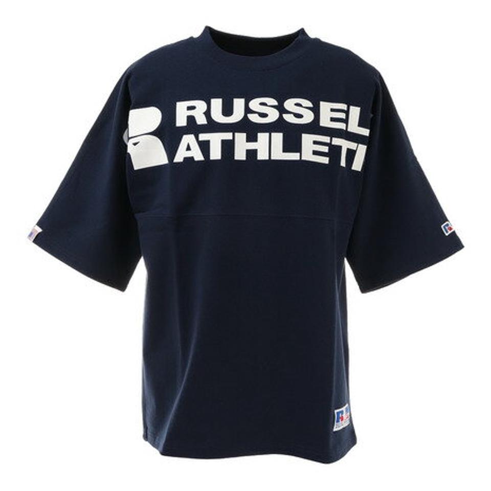 【5点以上で10％OFFクーポン！8/11まで】ラッセル（RUSSELL） プロコットン USA 半袖Tシャツ FRロゴ RBM21S0010 NVY ヘビーウェイト （メンズ）