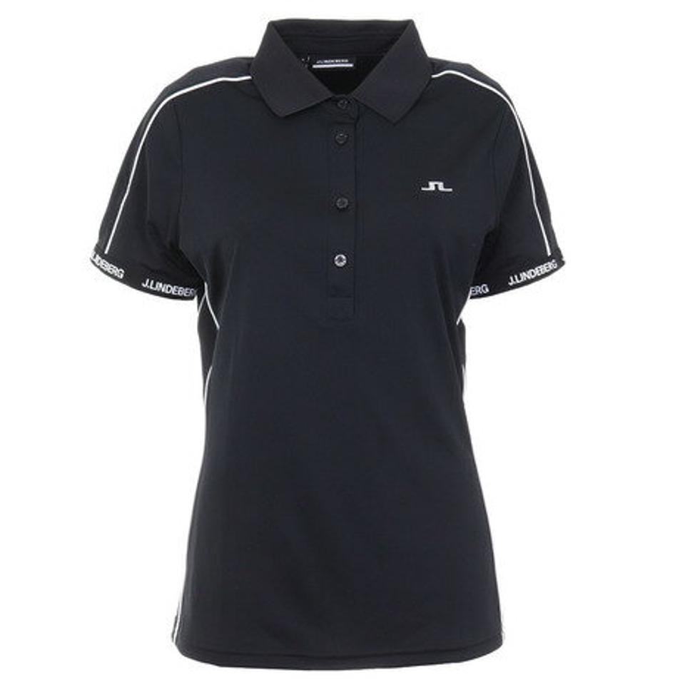 J.LINDEBERG ゴルフウェア 吸汗速乾 ドライ 快適♪ パイピング 半袖ポロシャツ 072-26345-019 (レディース)