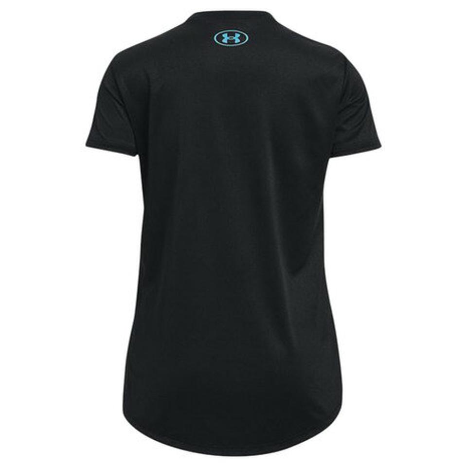 アンダーアーマー（UNDER ARMOUR） ドライ 速乾 ガールズ テック ソリッド スクウェア ビッグロゴ ショートスリーブ Tシャツ 1369897 001 （キッズ）