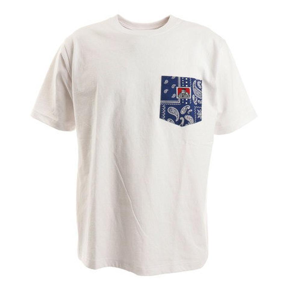 【10/26 10:00〜10/28 23:59迄 エントリー＆対象3店舗買い回りで最大P10倍！】ベンデイビス（BEN DAVIS） Tシャツ メンズ 半袖 バンダナ ポケットTシャツ 1580003-WHT （メンズ）