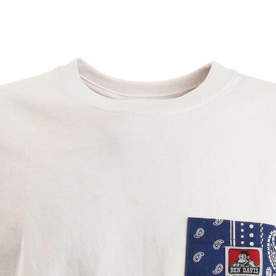 【10/26 10:00〜10/28 23:59迄 エントリー＆対象3店舗買い回りで最大P10倍！】ベンデイビス（BEN DAVIS） Tシャツ メンズ 半袖 バンダナ ポケットTシャツ 1580003-WHT （メンズ）