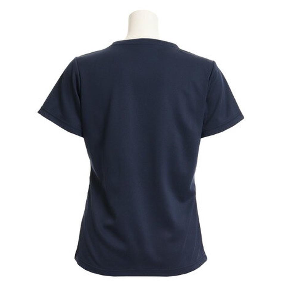 ウィッテム（HUITIEME）（レディース）テニス Tシャツ レディース 半袖 FLOWER HU19S03LS733112NVY 吸汗速乾/UVカット