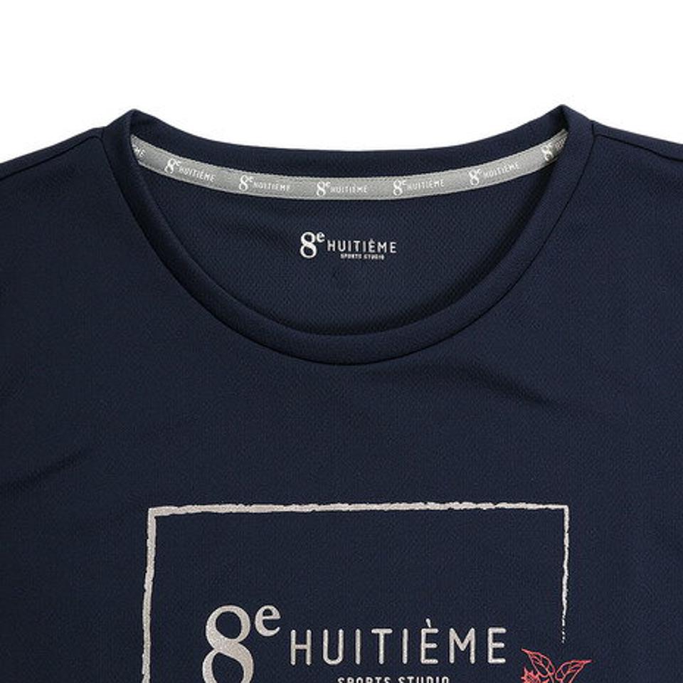 ウィッテム（HUITIEME）（レディース）テニス Tシャツ レディース 半袖 FLOWER HU19S03LS733112NVY 吸汗速乾/UVカット