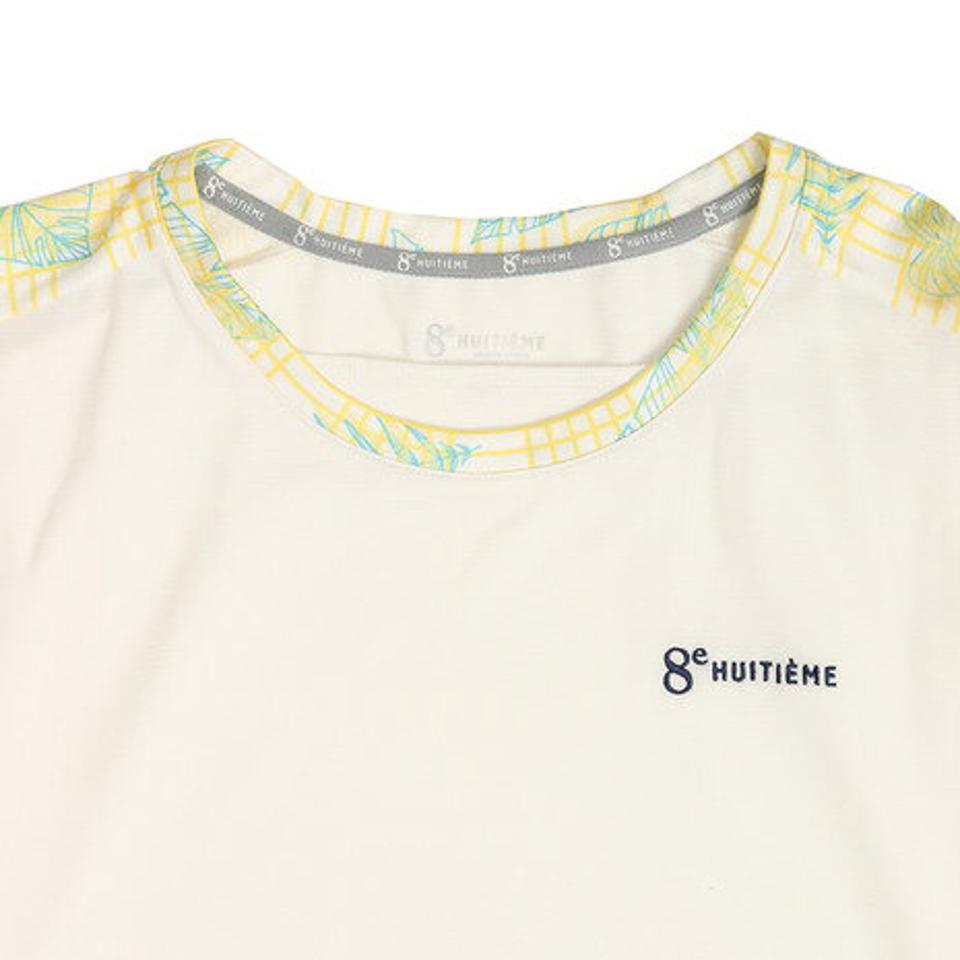 ウィッテム(HUITIEME)(レディース)テニス Tシャツ レディース 半袖 ラウンドネック HU19S03LS733102WHTYEL 吸汗速乾/UVカット