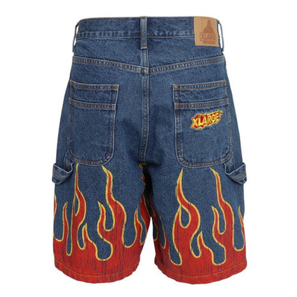 エクストララージ(XLARGE) FLAME DENIM PAINTER SHORT パンツ 101222031013-LtINDIGO (メンズ)