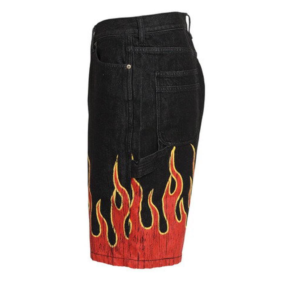 エクストララージ(XLARGE) FLAME DENIM PAINTER SHORT パンツ 101222031013-BLACK (メンズ)