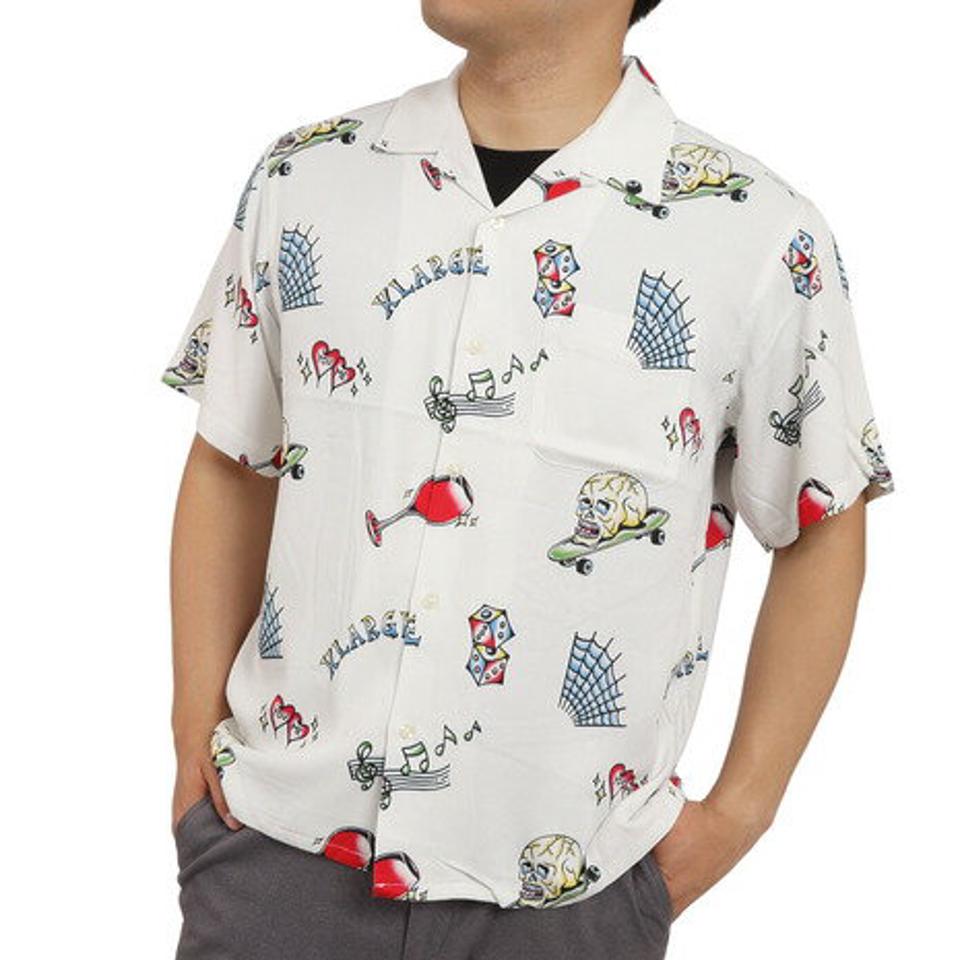 エクストララージ(XLARGE) GOOD TIME PATTERN 半袖シャツ 101222014009-WHITE (メンズ)