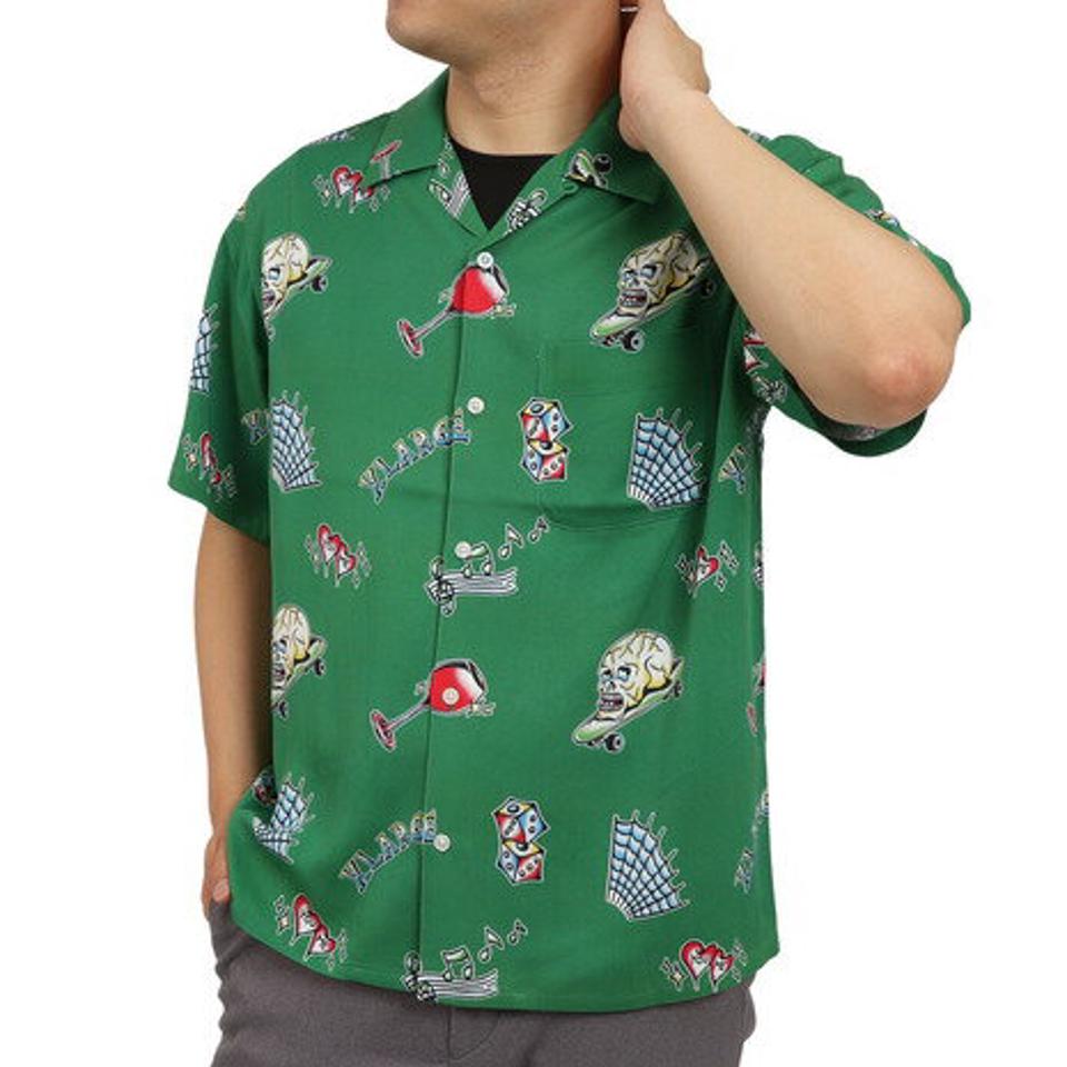 エクストララージ(XLARGE) GOOD TIME PATTERN 半袖シャツ 101222014009-GREEN (メンズ)