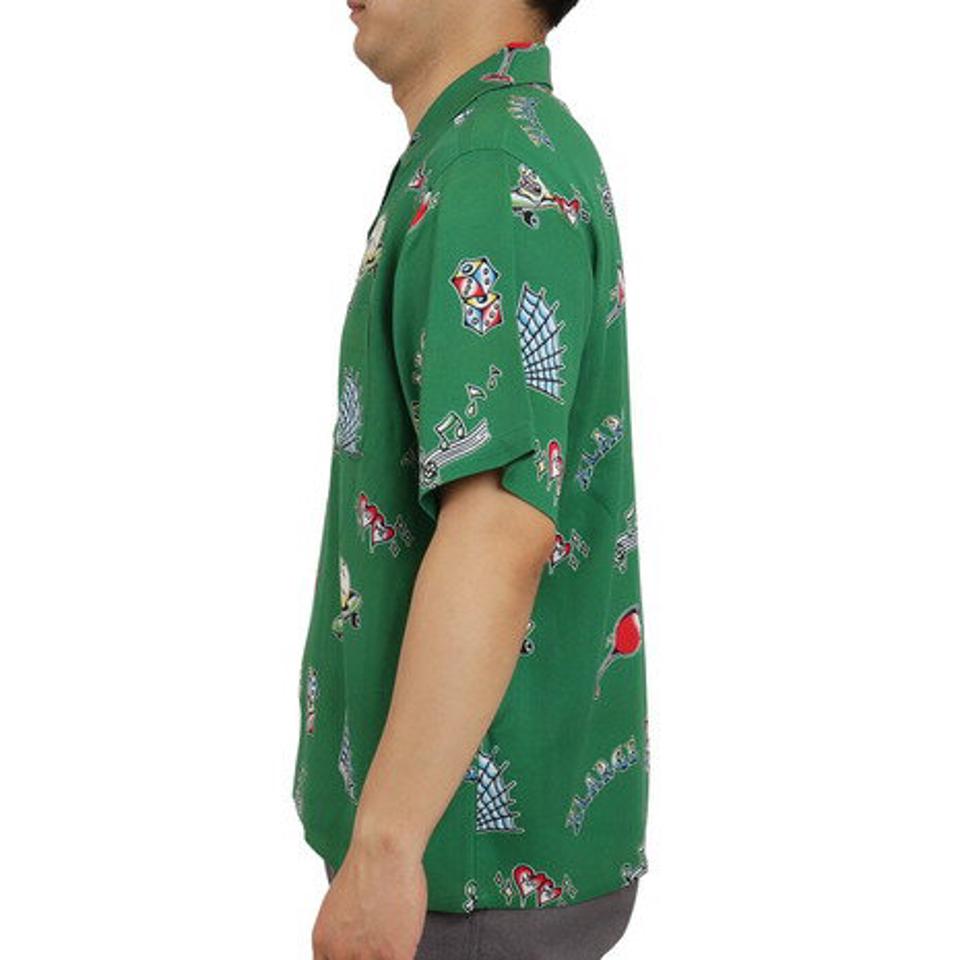 エクストララージ(XLARGE) GOOD TIME PATTERN 半袖シャツ 101222014009-GREEN (メンズ)