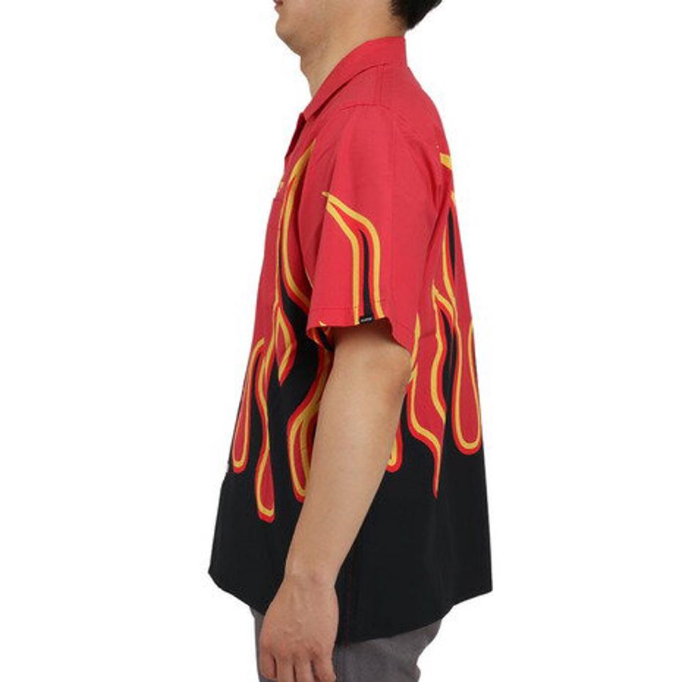 【10%OFFクーポン! 23日迄】エクストララージ(XLARGE)(メンズ)FLAME 半袖シャツ 101222014005-RED