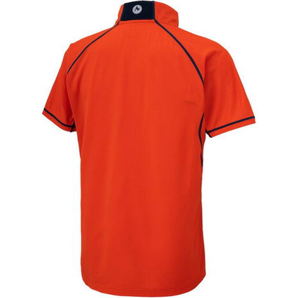 マーモット(Marmot)(メンズ)半袖ジップシャツ サンスクリーンクライムスピードハーフス TOMRJA63 VRD レッド トップス UVカット