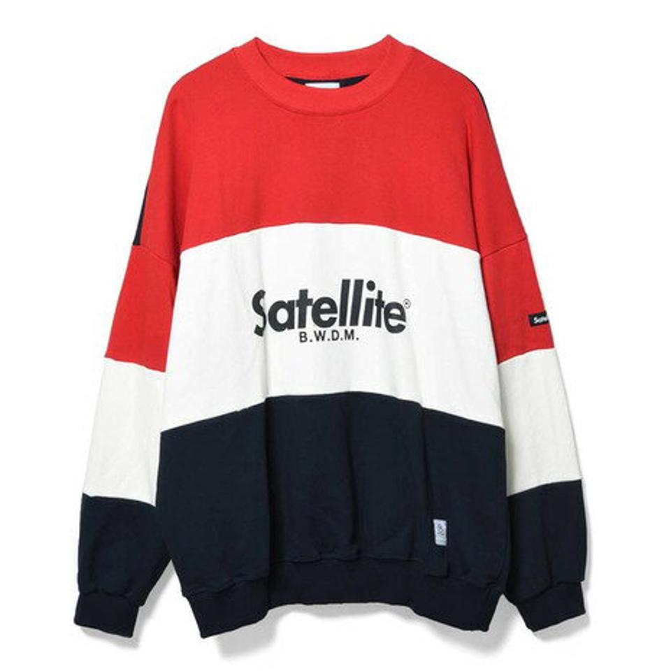 【5点以上で10%OFFクーポン!8/11まで】サテライト(Satellite) パーカー メンズ トレーナー スウェット ビックロゴ ミックス パイル クルースェット STBMC03227 (メンズ)