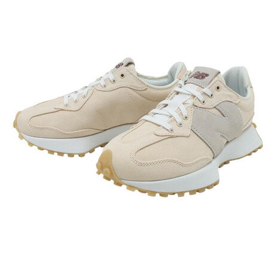 ニューバランス（new balance）（レディース）スニーカー 327 ベージュ WS327US B ビックロゴ 厚底 スエード カジュアル 通勤 通学 オールシーズン