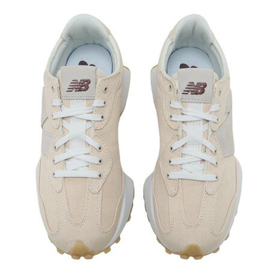 ニューバランス（new balance）（レディース）スニーカー 327 ベージュ WS327US B ビックロゴ 厚底 スエード カジュアル 通勤 通学 オールシーズン