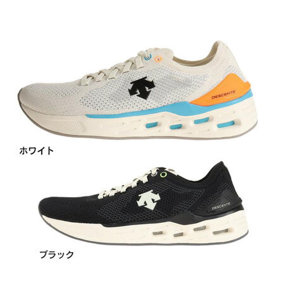デサント（DESCENTE）（メンズ） ランニングシューズ メンズ 白 黒 エナザイト ウィング ホワイト ブラック S9313RRN87 スニーカー 通勤 通学 ランシュー