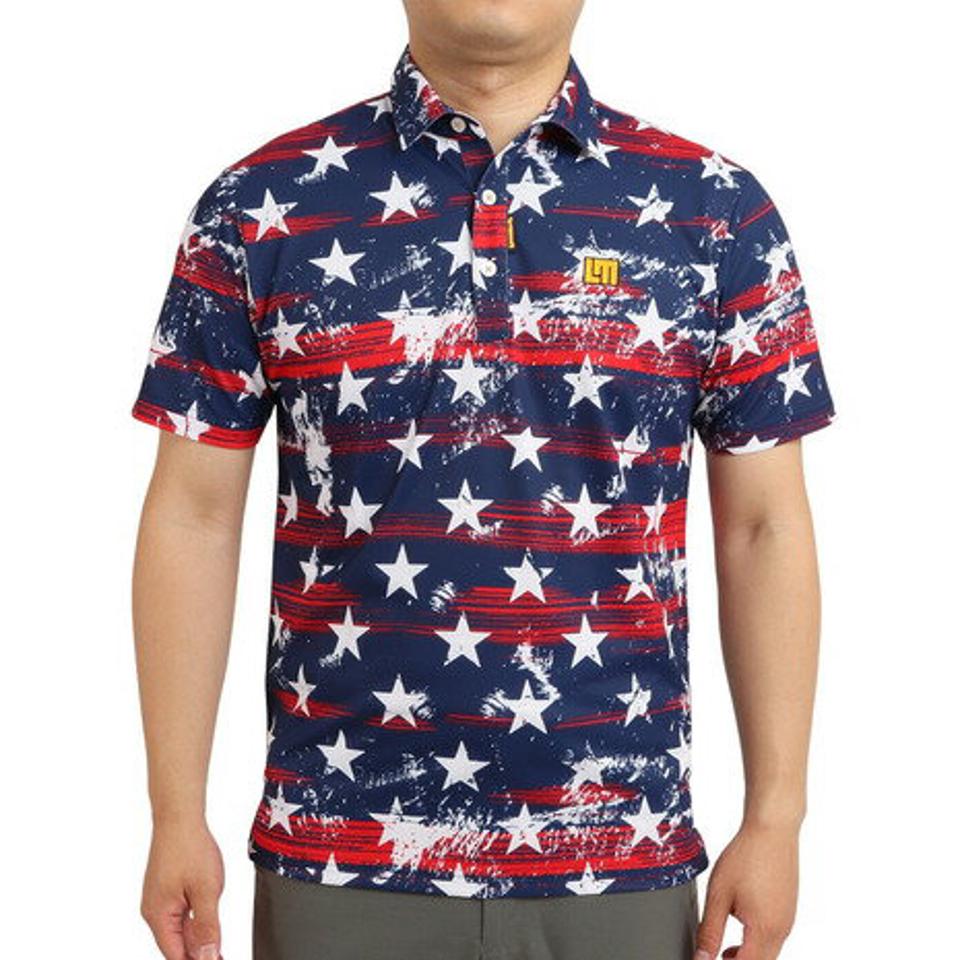 ラウドマウス（LOUDMOUTH） ゴルフウェア 吸汗速乾 UVカット スター 半袖ポロシャツ プリマスロック 762604 -316 （メンズ）