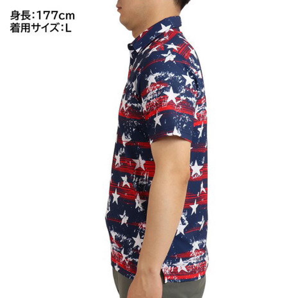 ラウドマウス（LOUDMOUTH） ゴルフウェア 吸汗速乾 UVカット スター 半袖ポロシャツ プリマスロック 762604 -316 （メンズ）