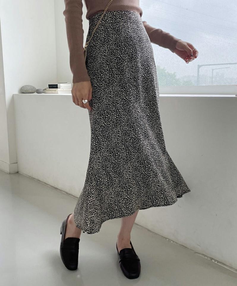 レオパードマーメイドスカート・t00992 レディース 【sk】スカート ロング丈 マーメイド 柄 模様 レオパード ヒョウ柄 上品 ウエストゴム 揺れ感 フェミニン かわいい 可愛い 春 夏 秋 きれいめ ベージュ 韓国ファッション ハイホリHIHOLLI