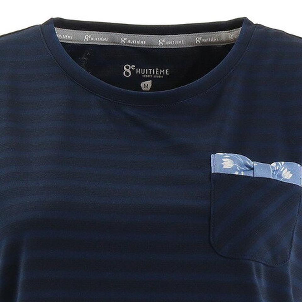 ウィッテム（HUITIEME） テニス ドライプラス ボーダー Tシャツ HU20FLS733057NVY （レディース）