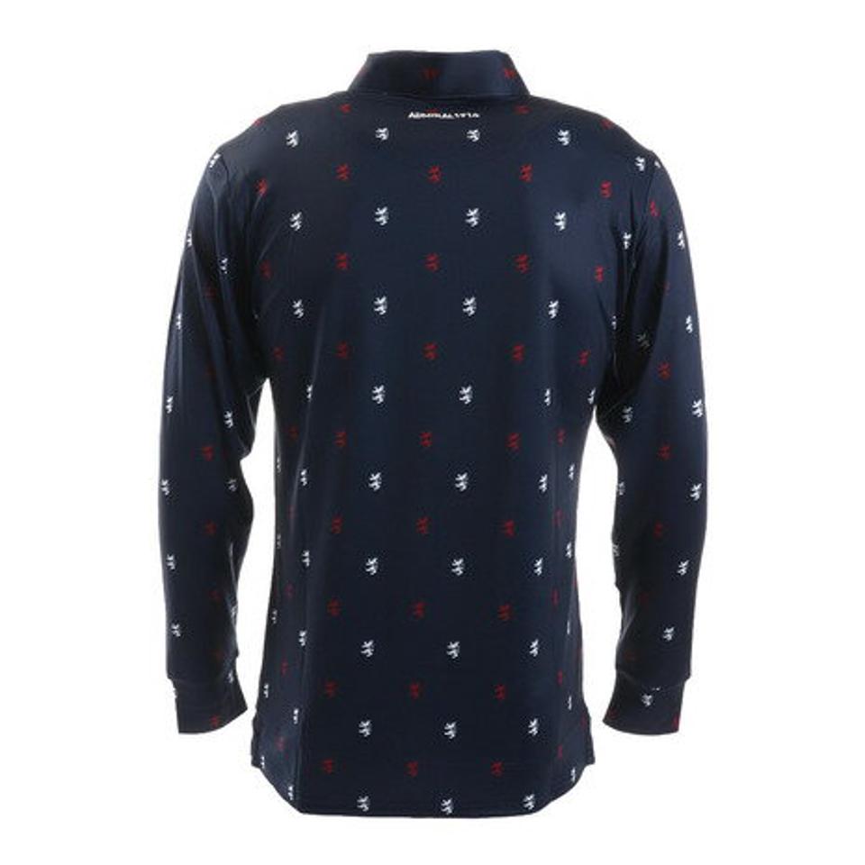 アドミラル ゴルフ（Admiral GOLF） ゴルフウェア 総柄ランパント 長袖ボタンダウンシャツ ADMA171-NVY （メンズ）