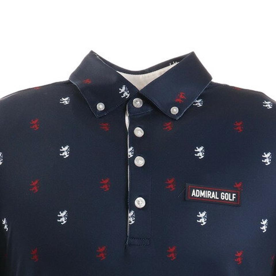 アドミラル ゴルフ（Admiral GOLF） ゴルフウェア 総柄ランパント 長袖ボタンダウンシャツ ADMA171-NVY （メンズ）