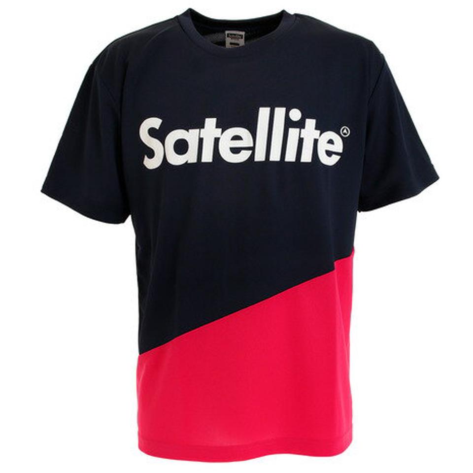 サテライト（Satellite）（メンズ）バドミントン ウェア Tシャツ 半袖 2トーン ドライ STS2D NAVY/PINK