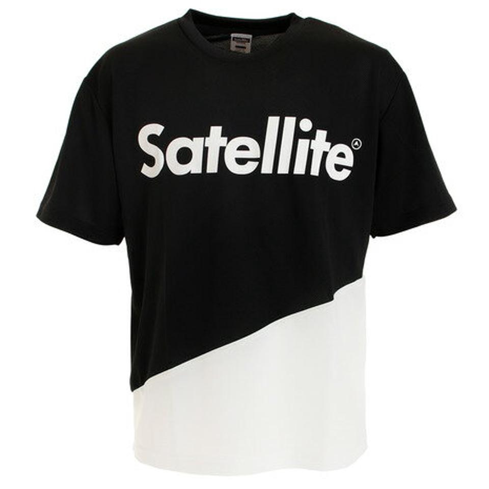 サテライト（Satellite） バドミントン ウェア Tシャツ 半袖 2トーン ドライ STS2D BLACK/WHITE （メンズ）